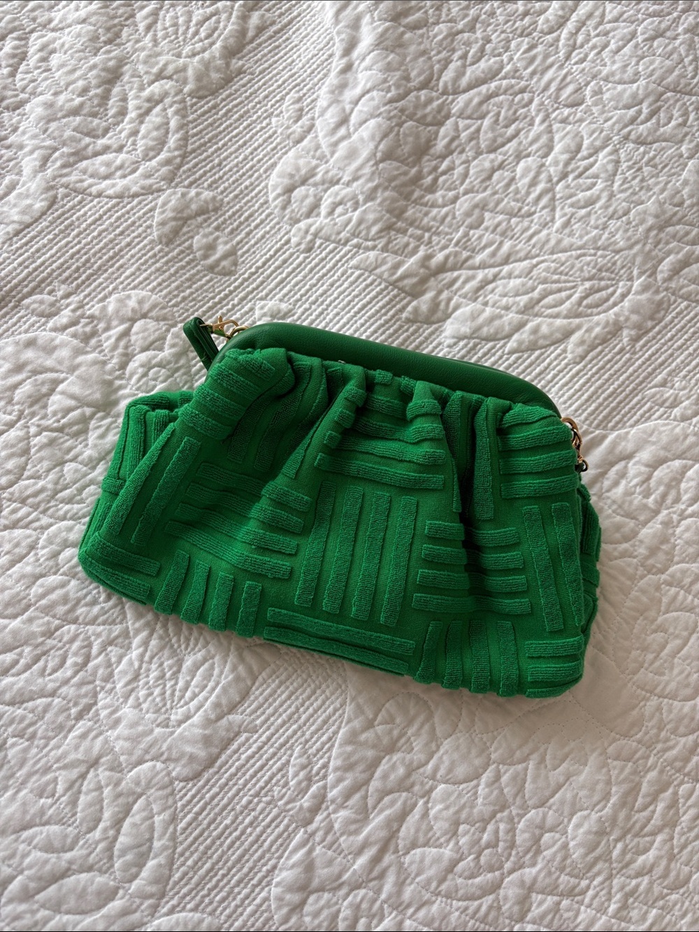 Simons Green Textured Clutch Wristlet